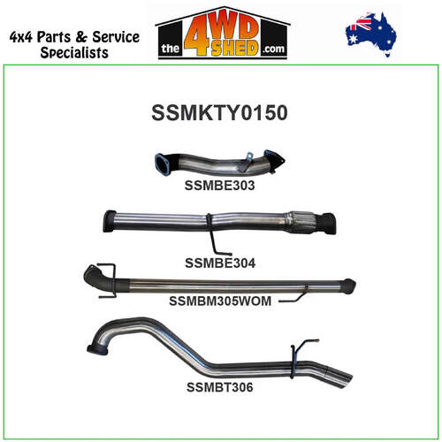 Toyota Hilux KUN 3.0L D4D 3 inch Exhaust without Muffler without Cat