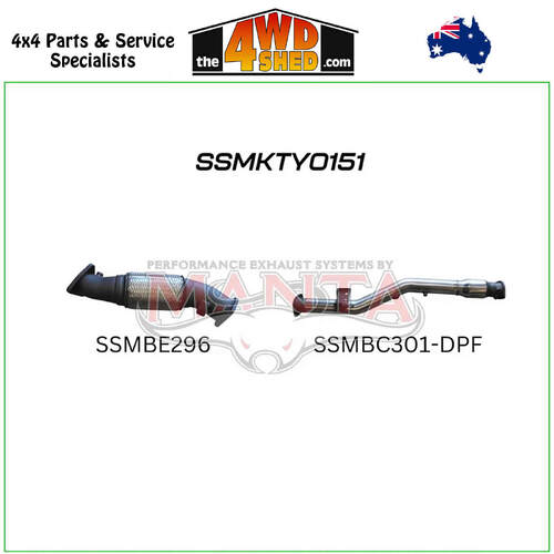 79 Series Toyota Landcruiser VDJ 4.5L 1VD V8 Turbo Diesel 2016-2024 3 inch Exhaust DPF Delete With Cat