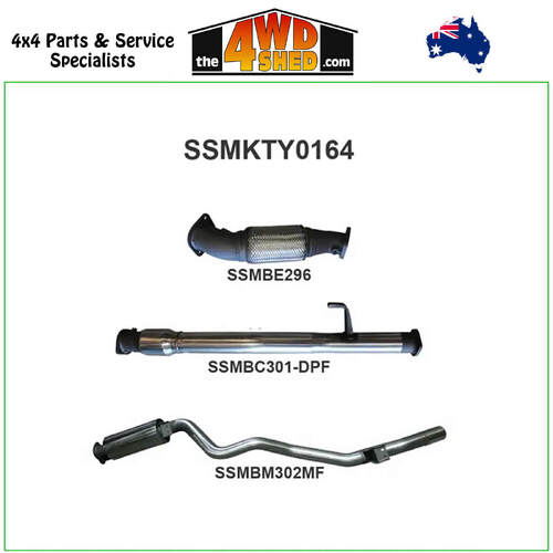 76 Series Toyota Landcruiser 4.5L 1VD V8 Turbo Diesel 2016-On 3 inch Exhaust With Cat Rear Muffler DPF