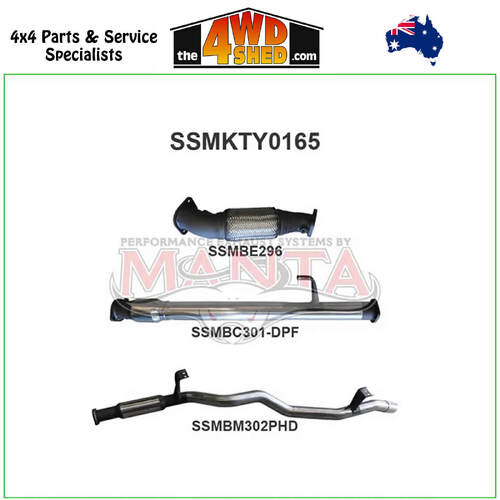 76 Series Toyota Landcruiser 4.5L 1VD V8 Turbo Diesel 2016-On 3 inch Exhaust With Cat, Hotdog DPF