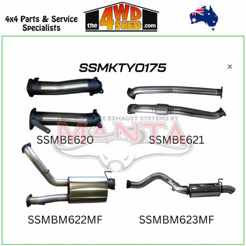 200 Series Toyota Landcruiser  VDJ V8 3 inch Exhaust Dual No Cat with Muffler 4 inch Exit with Rear Muffler