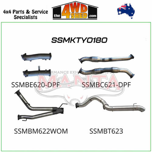 200 Series Toyota Landcruiser  VDJ V8 DPF 3 inch Exhaust Dual Turbo Back with Cats No Mufflers 4 inch Tail Pipe Exit
