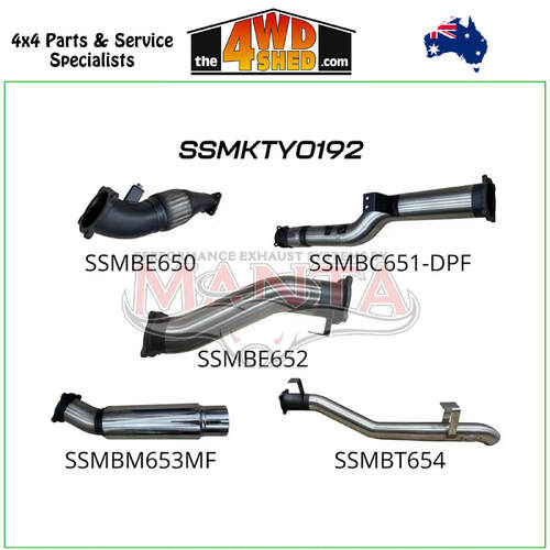 79 Series Toyota Landcruiser VDJ 4.5L 1VD V8 Turbo Diesel 2016-2024 4 inch Exhaust Turbo Back with Cat & Muffler