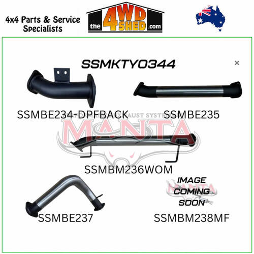 300 Series Toyota Landcruiser V6 3 inch Exhaust DPF Back with Rear Muffler 4inch Dump Tip