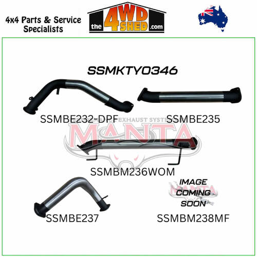 300 Series Toyota Landcruiser V6 3 inch Exhaust Turbo Back without Cat with Rear Muffler 4inch Dump Tip