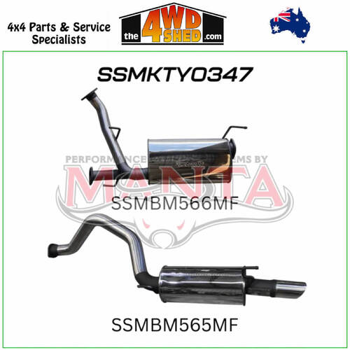 200 Series Toyota Landcruiser URJ202 4.6L V8 3 inch Exhaust CatBack with Centre Muffler and Single 3¼in SS Tip