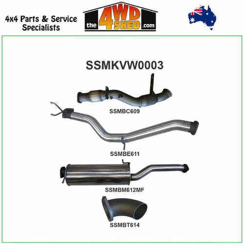 Volkswagen Amarok TDI400 TDI420 2H 2.0l 3 Inch Exhaust Later Model Standard Exit