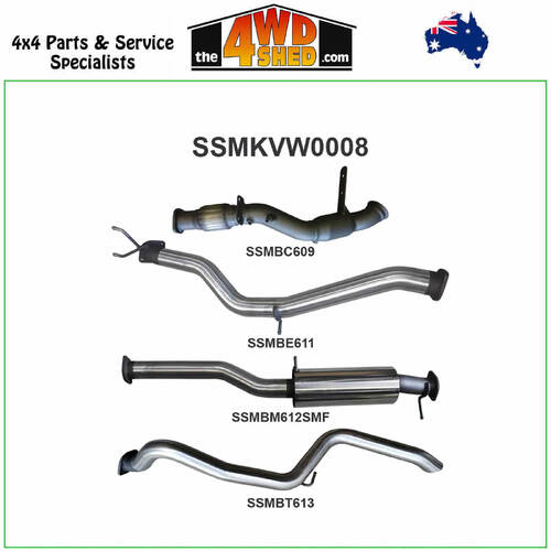 Volkswagen Amarok TDI400 TDI420 2H 2.0l 3 Inch Exhaust Later Model Tailpipe Exit Sports Muffler