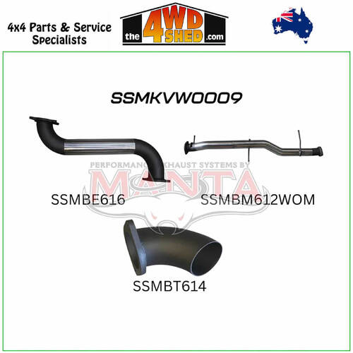 Volkswagen Amarok TDI550 TDI580 2H V6 3.0l 3 Inch Exhaust DPF Back Dump At Diff