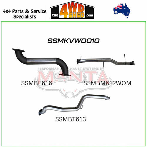 Volkswagen Amarok TDI550 TDI580 2H V6 3.0l 3 Inch Exhaust DPF BACK Extended Tailpipe