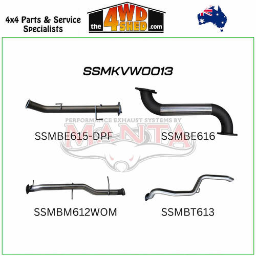 Volkswagen Amarok TDI550 TDI580 2H V6 3.0l 3 Inch Exhaust DUMP PIPE BACK Without Muffler Extended Tailpipe