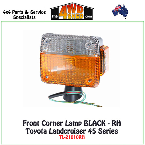 Front Corner Lamp BLACK 45 Series Toyota Landcruiser - RH