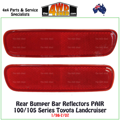 Rear Bumper Bar Reflector 100/105 Series Toyota Landcruiser PAIR