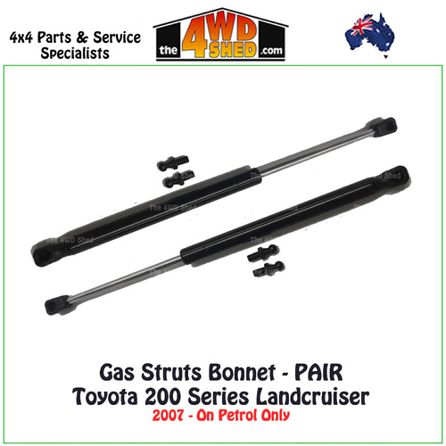 Bonnet Gas Struts Toyota 200 Series Landcruiser PAIR