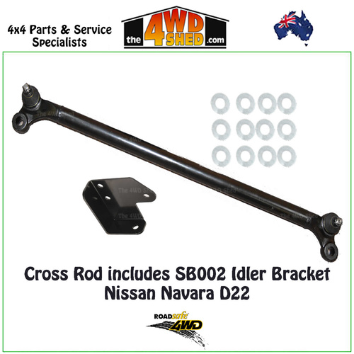 Heavy Duty Cross Rod w/ Idler Bracket & Shim Spacers - Nissan Navara D22