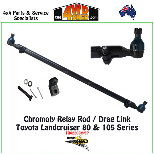 Chromoly Steel Relay Rod / Drag Link with Tie Rod Ends - Toyota Landcruiser 80 & 105 Series