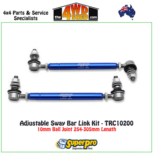 Adjustable Sway Bar Link Kit 10mm Ball Joint 254-305mm Length TRC10200