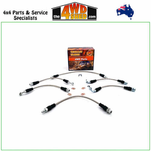 Braided Brake Lines Kits Toyota Landcruiser 76 78 79 Series 1/07-7/12