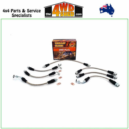Braided Brake Lines Kits Toyota Landcruiser 76 78 79 Series 8/12-7/16