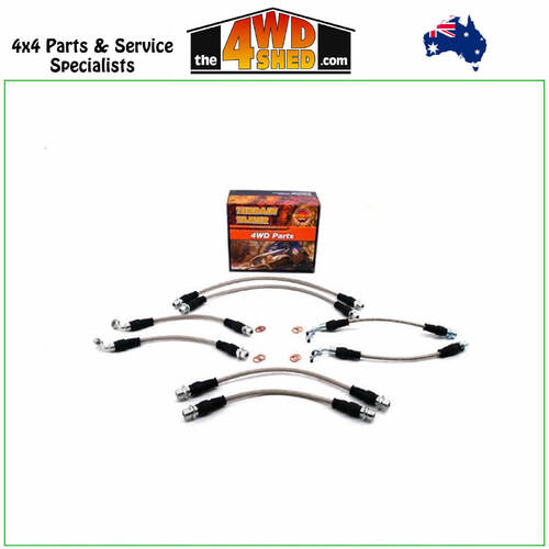 Braided Brake Lines Kits Toyota Landcruiser 76 78 79 Series 8/16-On
