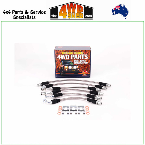 Braided Brake Lines Kits Toyota Landcruiser 80 Series 1/1990-8/1992 - Non ABS
