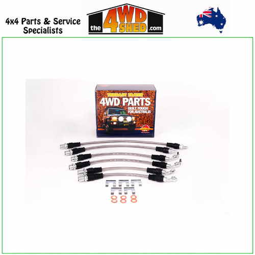 Braided Brake Lines Kits Toyota Landcruiser 80 Series 8/1992-1/1998 - Non ABS