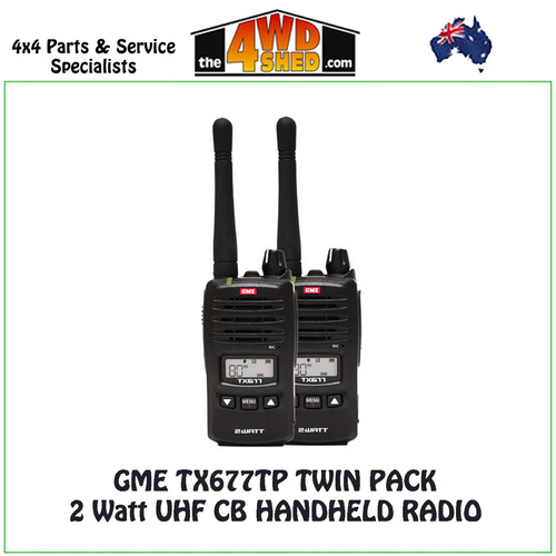 GME TX677TP Twin Pack 2 Watt UHF CB Handheld Radio