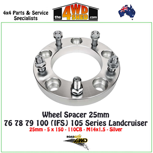 Wheel Spacer 76 78 79 100 (IFS) 105 Series Landcruiser - 25mm